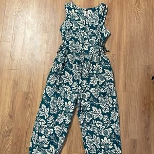Tori Richard Green Cream Jumpsuit